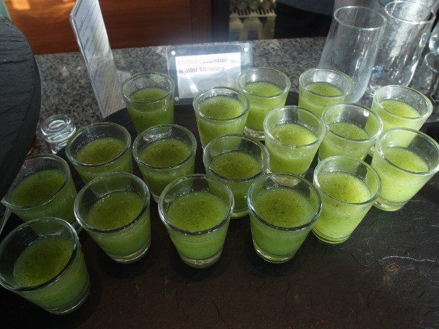 Refreshing chilled cucumber and mint shooters