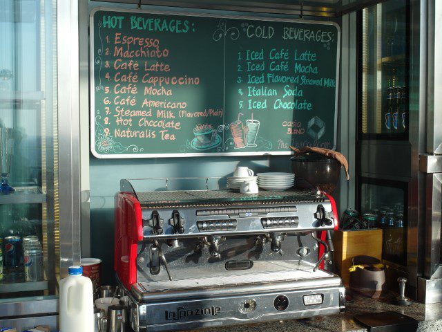 Selection of drinks during opening hours of the Lounge