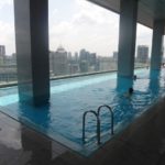 Swimming pool at level 22 of Oasia Hotel