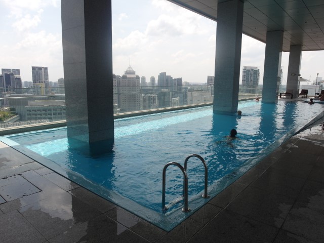 Swimming pool at level 22 of Oasia Hotel