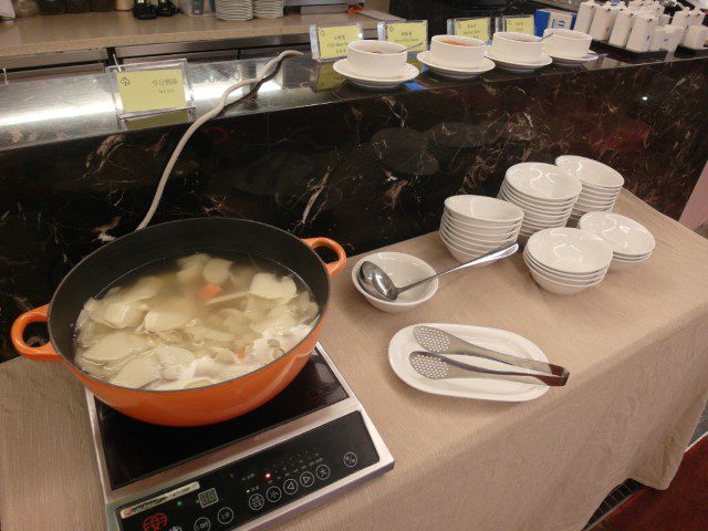 Daily soup at the entrance of Wonderful Cantonese Restaurant