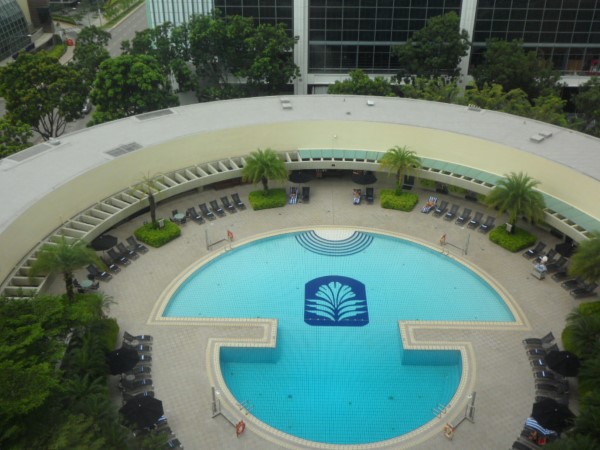 Swimming pool as seen from Pan Pacific Singapore Hotel City Suite