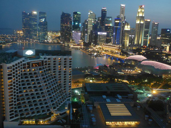 View of the Marina Bay towards the direction of the Merlion