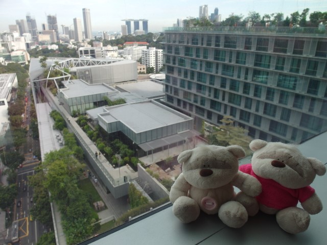 2bearbear enjoying views from Hotel Jen's Club Lounge