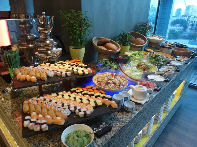 Sushi spread at Hotel Jen