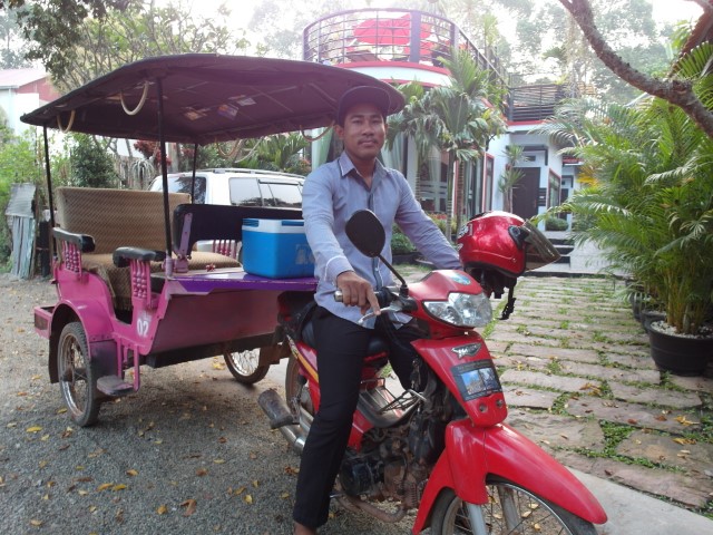 Our trusty tuk tuk driver in Siem Reap Cambodia - Lin!