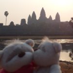 Tom stealing a kiss at Angkor Wat during sunrise