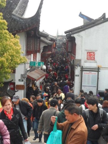 Crowded streets of Qibao Old Town