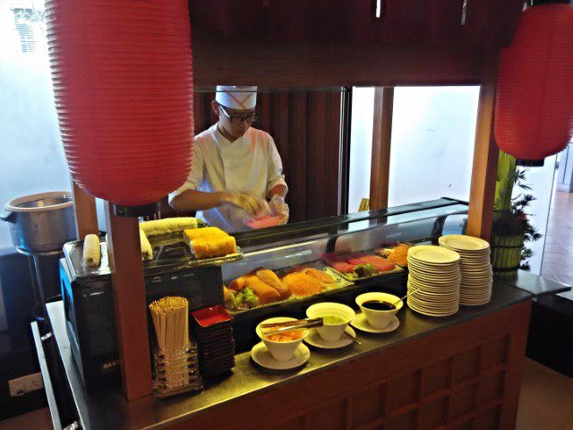 Sashimi station during Sunday Brunch @ Riverview Hotel