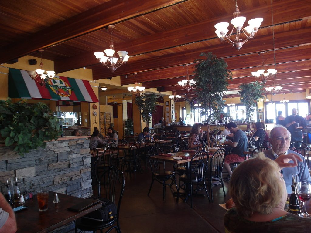 Italian-styled decorations inside Cioppino's San Francisco