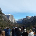 Everyone admiring Tunnel View at Yosemite National Park