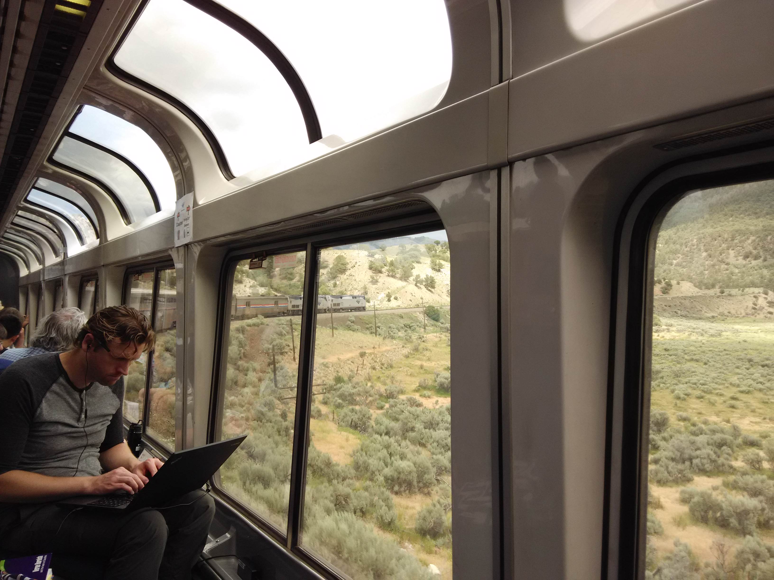 Sightseer Lounge California Zephyr Amtrak Emeryville to Chicago