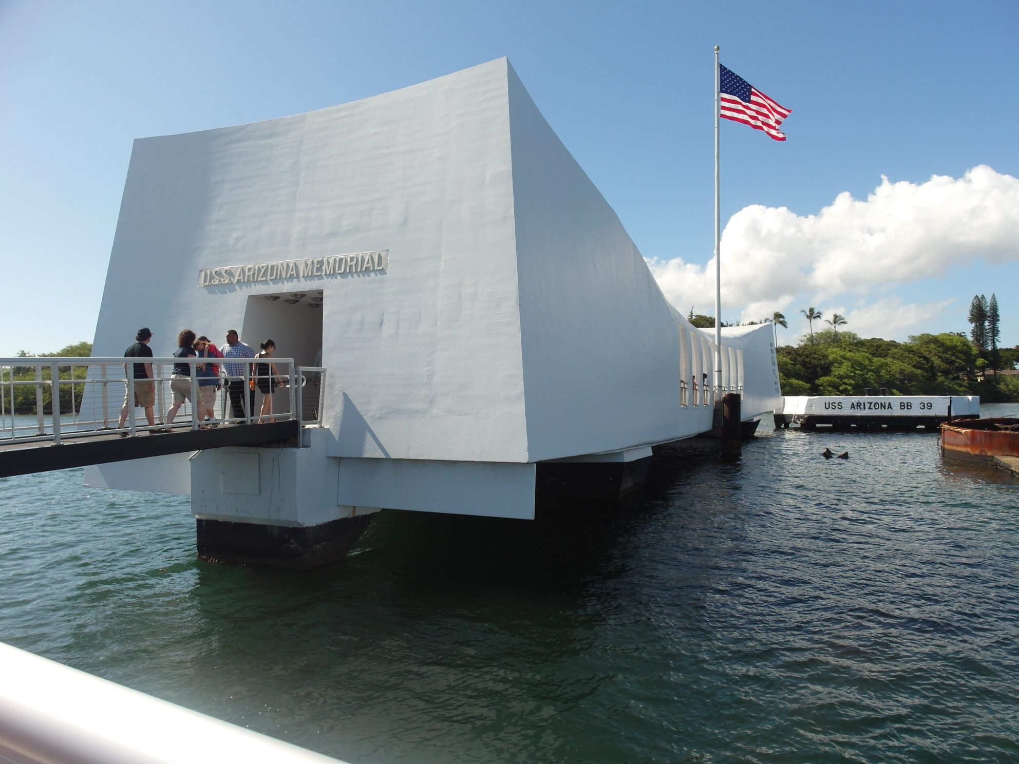 Arriving at USS Arizona Memorial