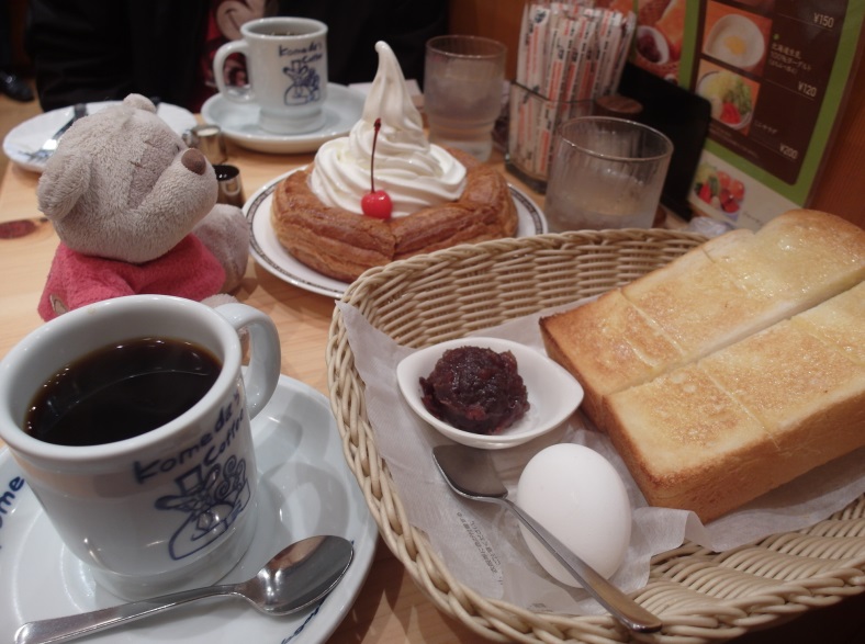 Komeda's Coffee Toast Set and Croissant Pancake with ice cream