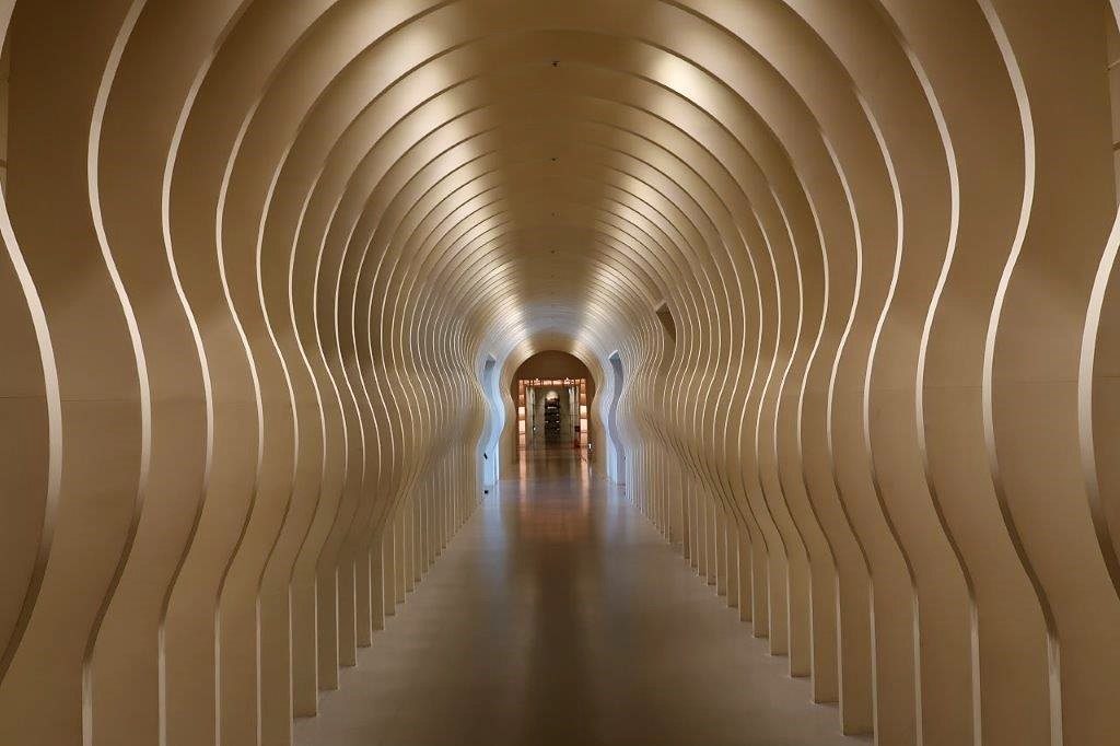 Instagrammable walk way at lower lobby of Hilton Busan Hotel