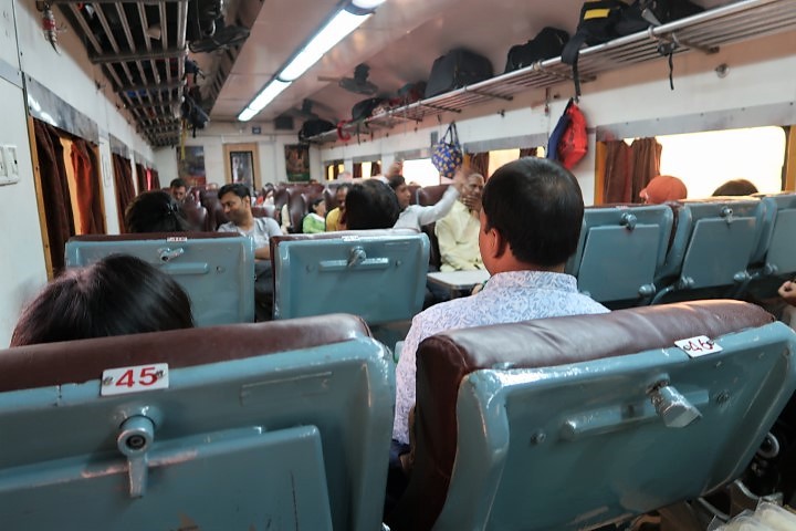 Inside train from Jaipur to Agra