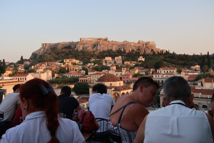 View of Acropolis from MS Roof Garden (Monastiraki Athens Rooftop Bar)