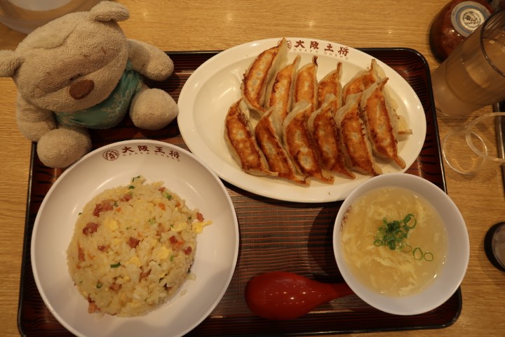 Dumpling and fried rice set at Osaka Ocho (850 yen)