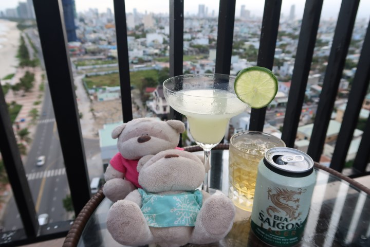2bearbear at rooftop bar of Seashore Hotel Da Nang for drinks...