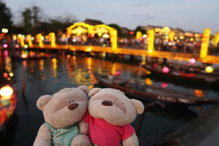 Hoi An Old Town Bridge in the evening