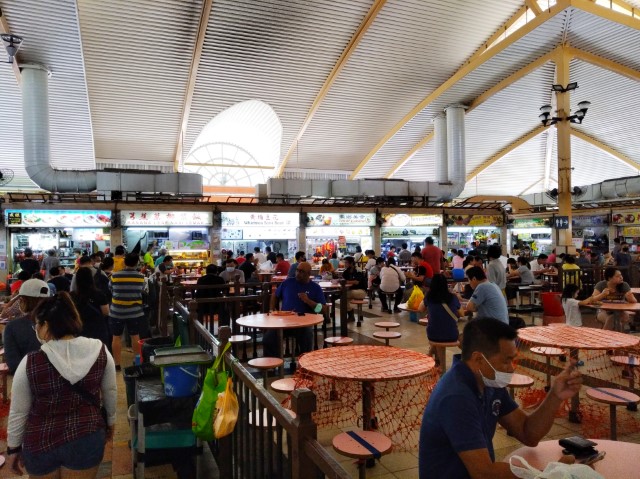 Crowds at Boon Lay Place Food Village over the weekends