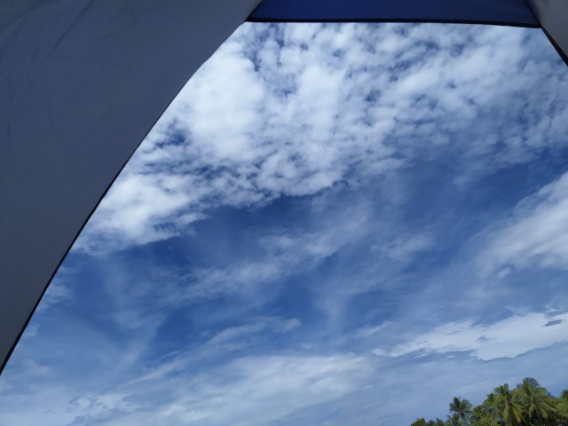Clear blue skies at Palawan Beach Sentosa