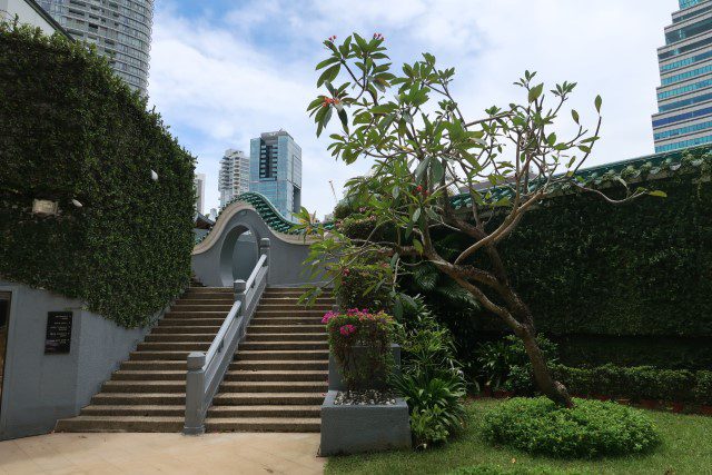 Garden next to gym at Marriott Tang Plaza Hotel