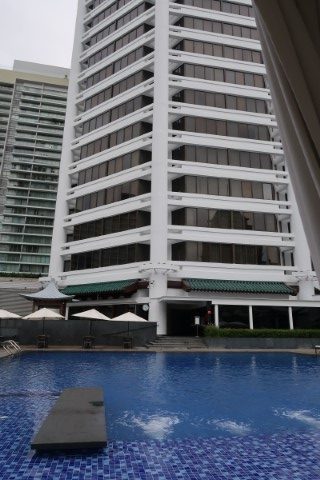 View of Swimming Pool and Marriot Tang Plaza Hotel Tower