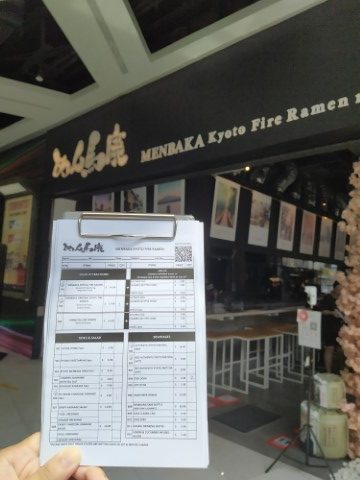 Menbaka Kyoto Fire Ramen Restaurant Menu