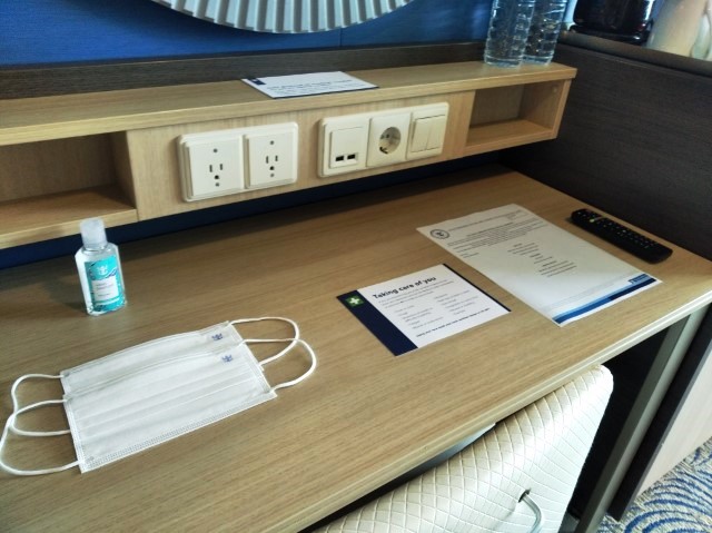USB outlets in Balcony Stateroom of Quantum of the Seas