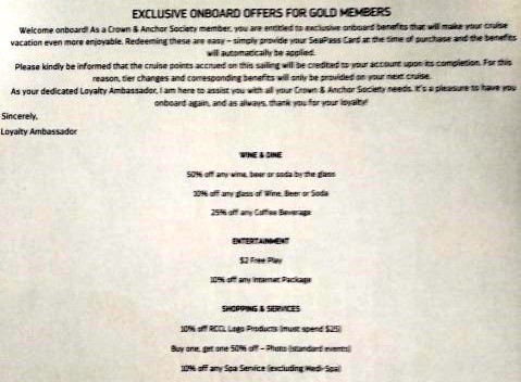 Crown and Anchor Gold Member Benefits