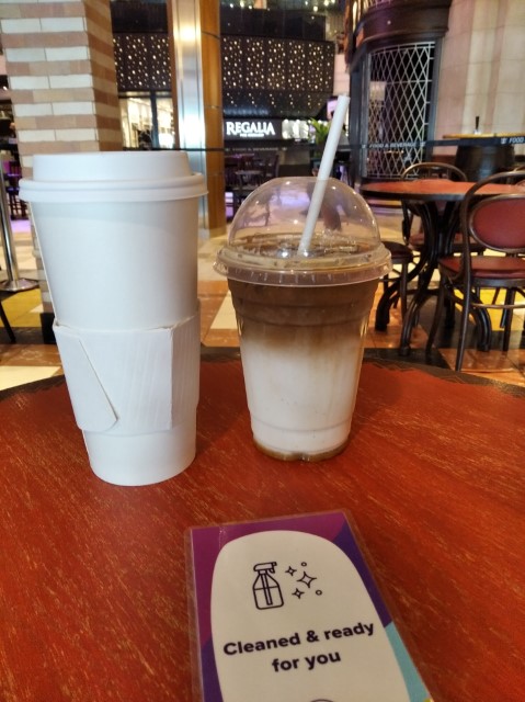 Caramel Macchiato and Hot Latte from La Patisserie Royal Caribbean Cruise Refreshment Package