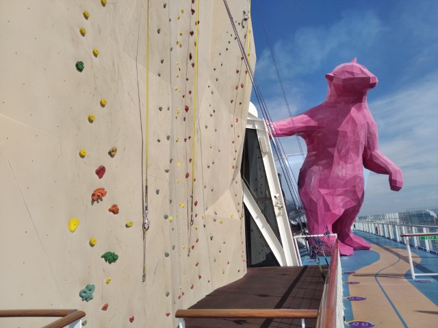 Rock Climbing at Deck 15 of Quantum of the Seas