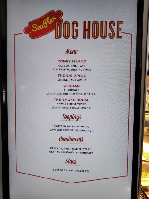 SeaPlex Dog House Menu