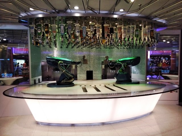Robotic Bartenders at Deck 5 Bionic Bar that operates only at certain times of the day