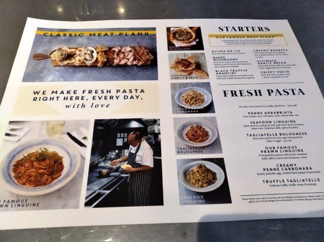 Jamie's Italian Menu (Quantum of the Seas) Starters and Pasta