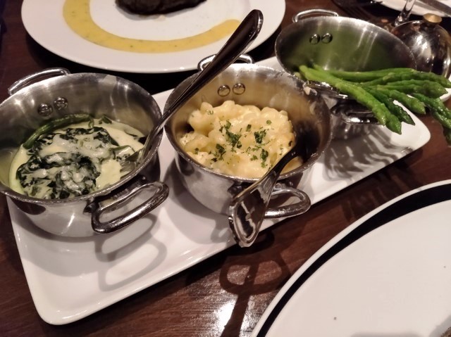 Sides of Jumbo Asparagus, Mac and Cheese, Creamed Spinach (Chops Grille Specialty Dining Quantum of the Seas)