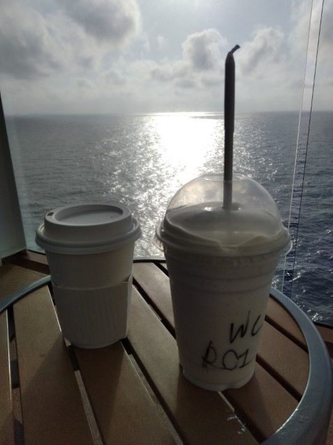 Tea and raspberry creamice from La Patisserie as we chilled at balcony of Quantum of the Seas