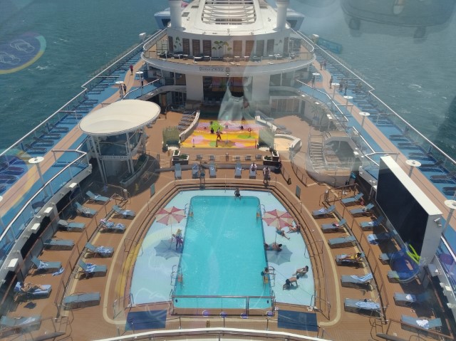 View of Quantum of the Seas Pool Deck as we ascended on the North Star