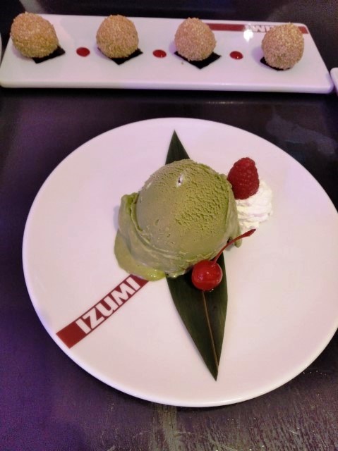 Desserts (Green Tea Ice Cream and Crispy Sesame Balls), Izumi Restaurant Quantum of the Seas