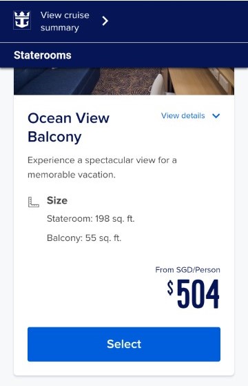 Reduced prices of Quantum of the Seas Balcony Class Rooms
