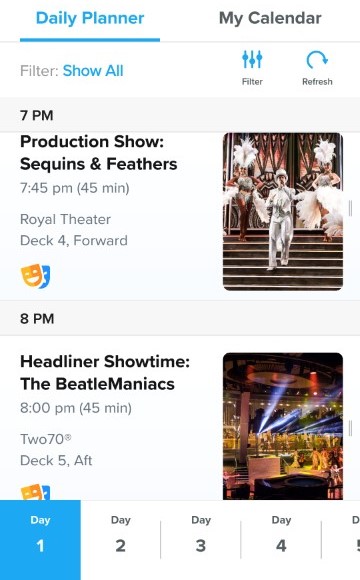 Show Times on Royal App
