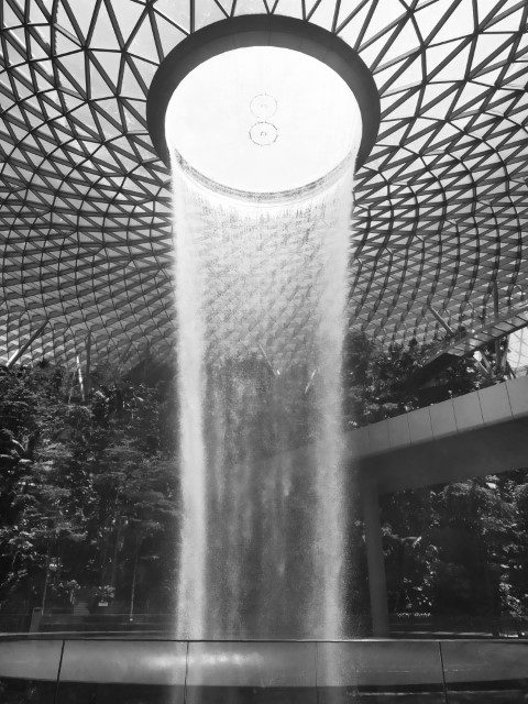 Rain Vortex Jewel Changi Airport - Not many people on a post-pandemic weekday