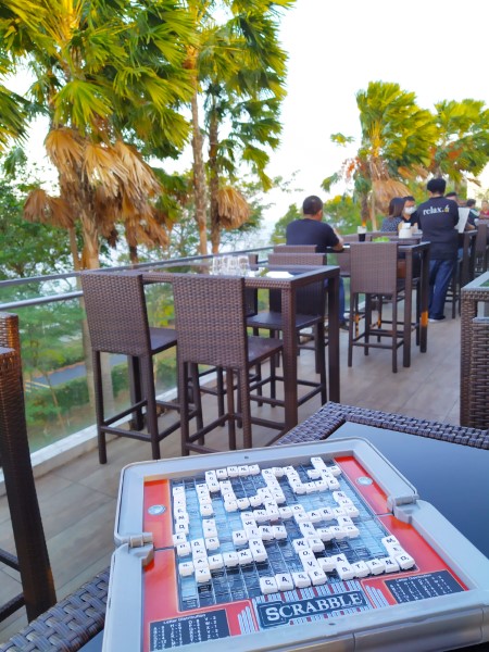 Game of Scrabble at Relax Bar Punggol Settlement