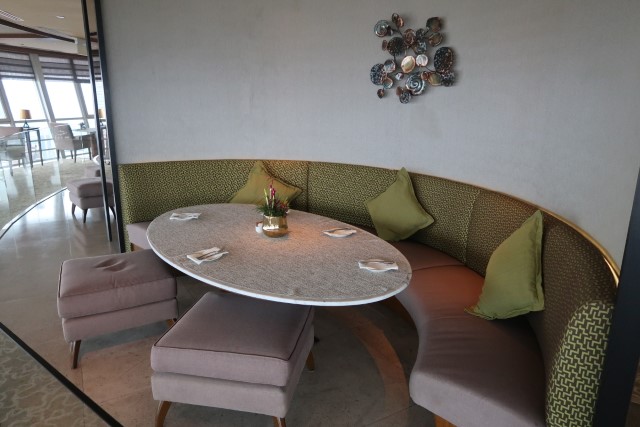 Comfy sofa seats in Meritus Club Lounge Mandarin Orchard Singapore