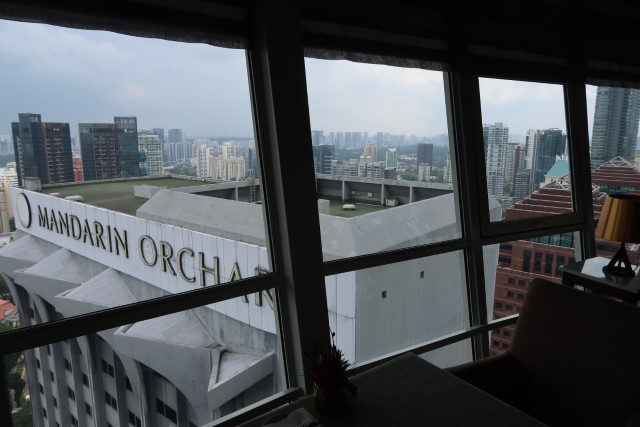 View of Main Tower from Meritus Club Lounge (Top of the M) of Mandarin Orchard Singapore