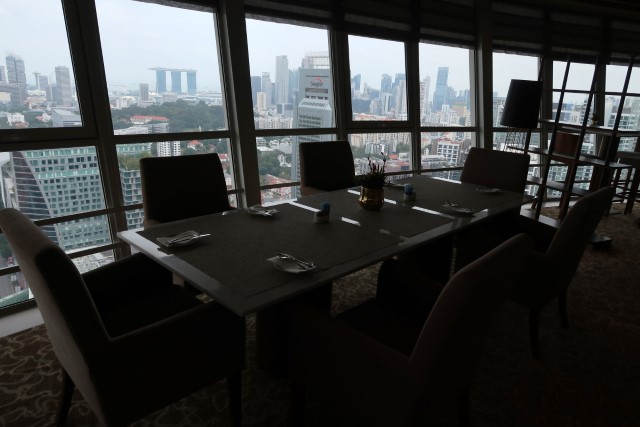 View of Marina Bay Sands from Meritus Club Lounge Mandarin Orchard Singapore