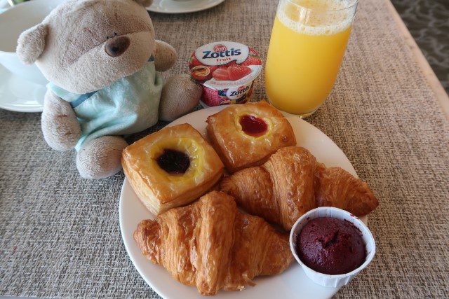 Meritus Club Lounge Mandarin Orchard Singapore Danish Pastries and Orange Juice