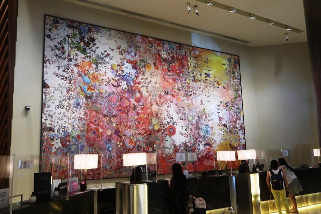Huge artwork at lobby of Fairmont Singapore