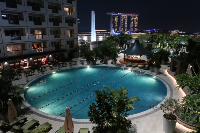 Fairmont Singapore Swimming Pools at Night